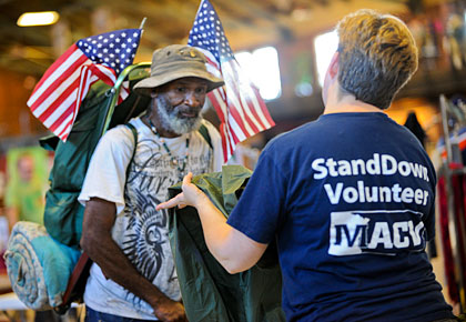 homeless veteran at stand down event