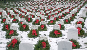 holiday wreaths at Arlington National Cemetery
